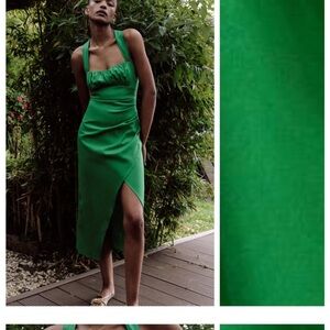 Zara ruched linen dress in size Medium. New